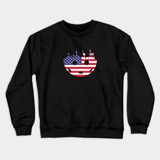 Vintage New York Pickleball heart with pickleball usa flag Crewneck Sweatshirt